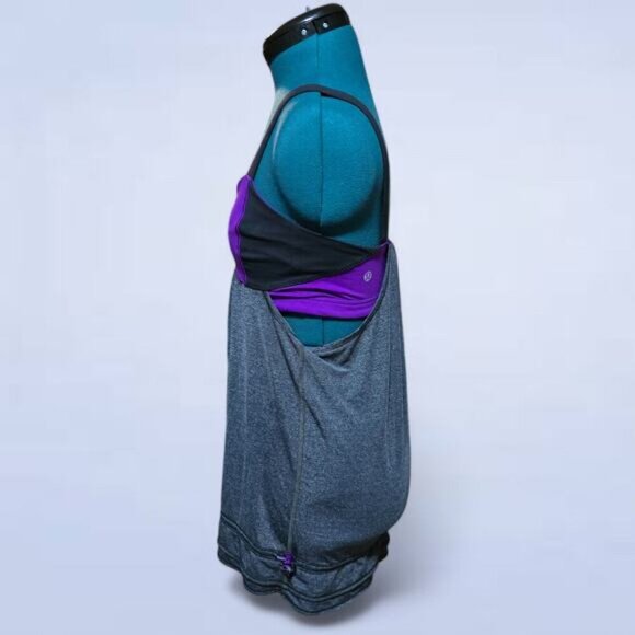 Lululemon‎ Run: Back On Track Tank Black / Tender Violet - Size 6 - Picture 3 of 8